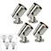 4 ProTrack Brushed Steel 8" H Accent Lights W/ 4 LED Bulbs
