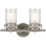 Kichler Brinley 10&quot; High Brushed Nickel 2-Light Wall Sconce