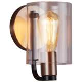 Justice Design Poise 7 3/4&quot;H Matte Black Brass Wall Sconce