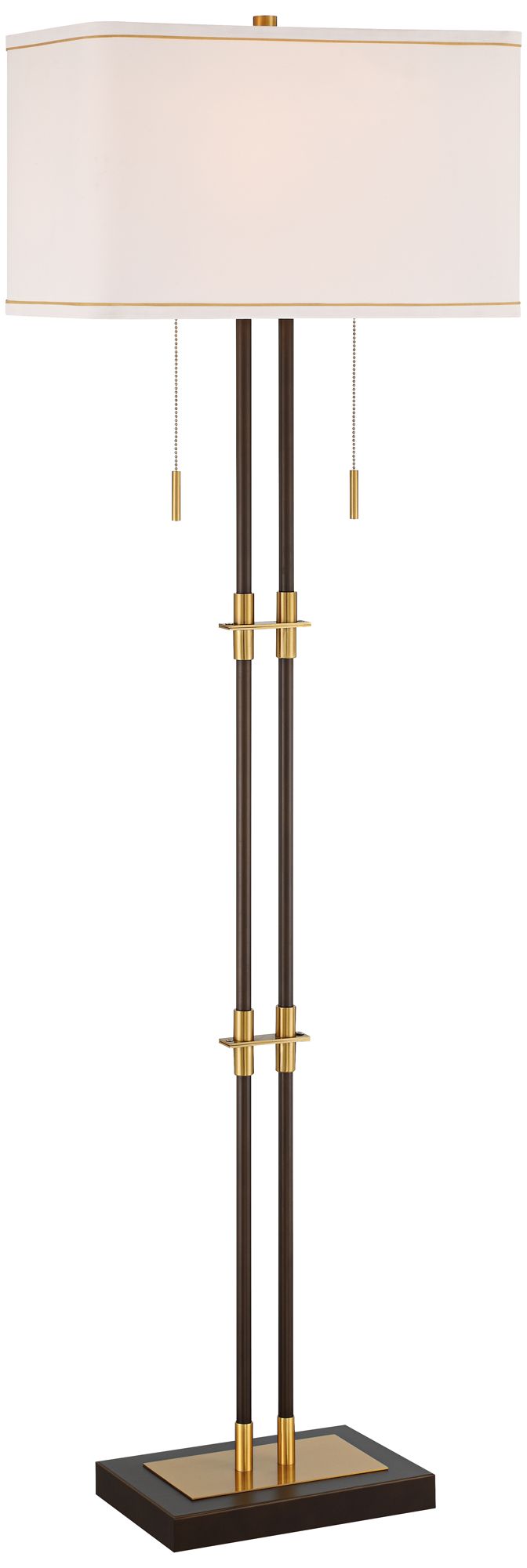 Possini Euro Design Possini Euro Nevada 61 1/2" High Bronze And Gold Floor Lamp In White