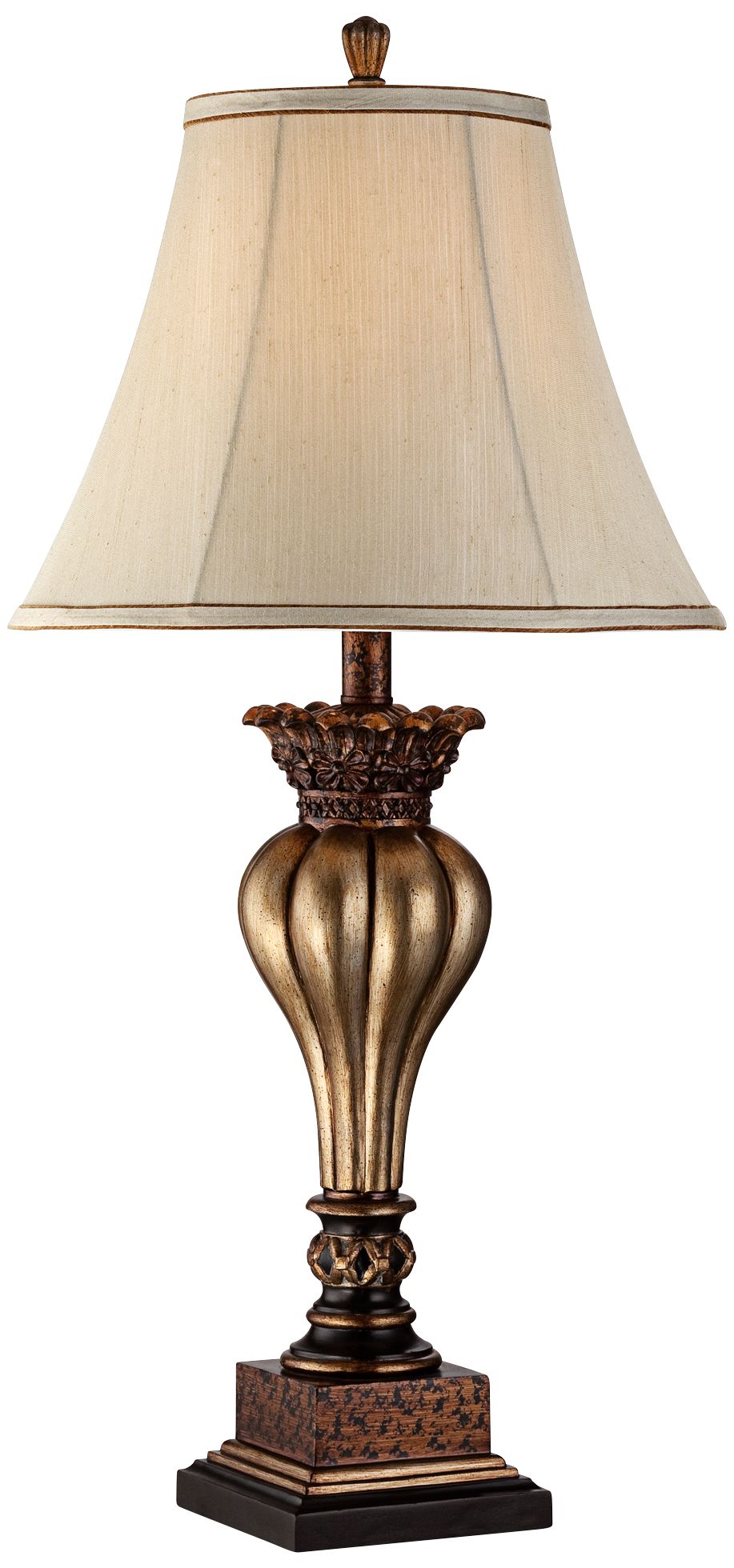 Regency Hill Senardo 30" Traditional Gold Table Lamp With Usb Dimmer
