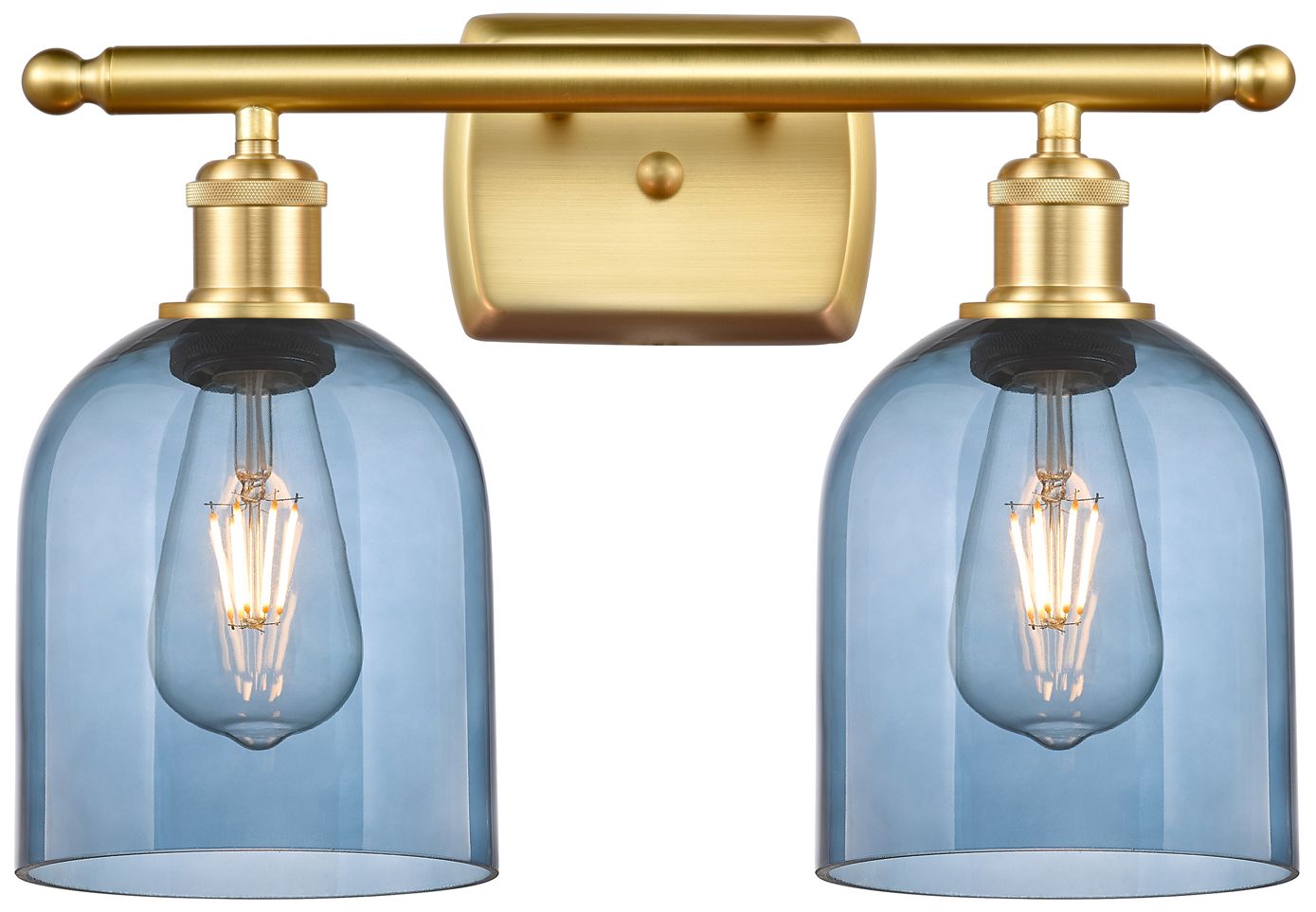 Innovations Lighting Bella 10 1/2" High Satin Gold And Blue 2-light Wall Sconce