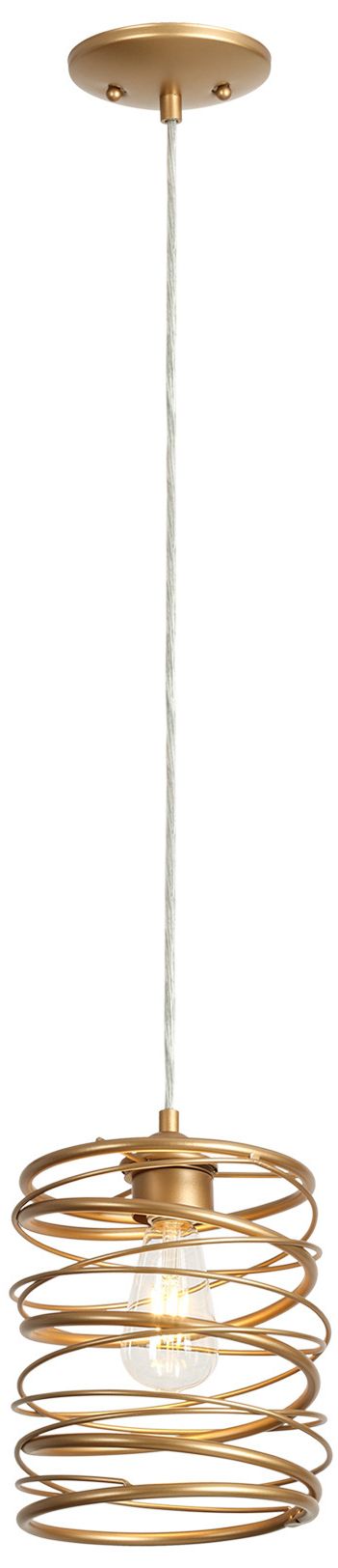 L.n.c. Alpinum 8" Wide Satin Gold Cylinder Mini Pendant