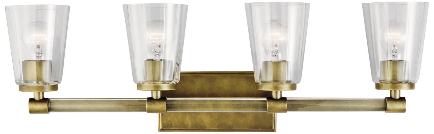 Kichler Audrea 30 1/4" Wide Natural Brass 4-Light Bath Light