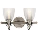 Kichler Flagship 9 1/2&quot;H Classic Pewter 2-Light Wall Sconce