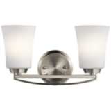 Kichler Tao 8&quot; High Brushed Nickel 2-Light Wall Sconce