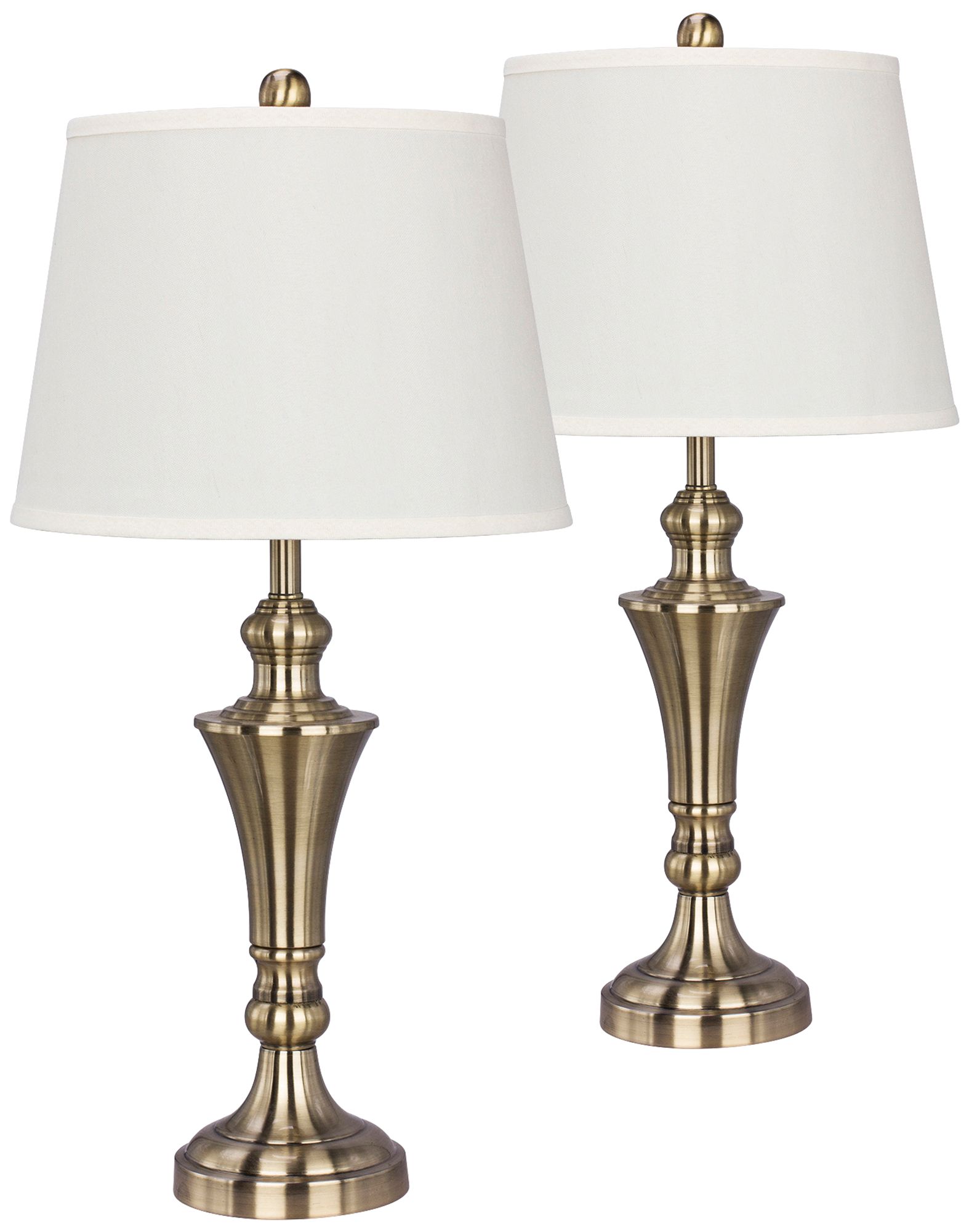 Palmetto Plated Antique Brass Table Lamp Set of 2