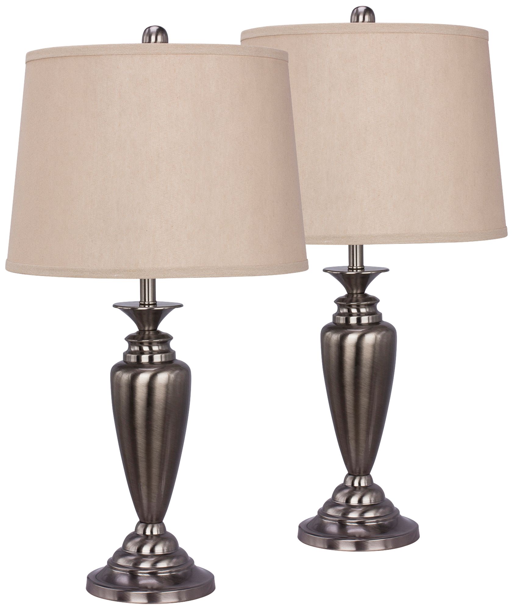 Lauderhill Plated Brushed Black Nickel Table Lamp Set of 2