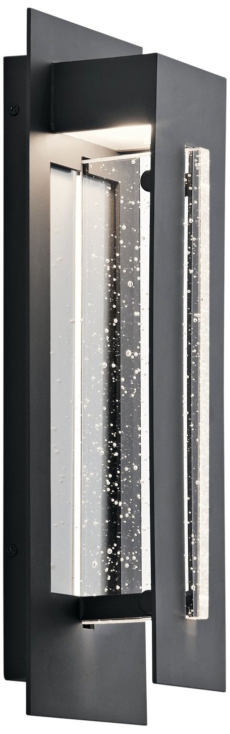 River Path 17 1/2"H Textured Black LED Outdoor Wall Light