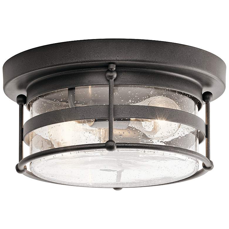 Kichler Mill Lane 12 1/4&quot;W Anvil Iron Outdoor Ceiling Light