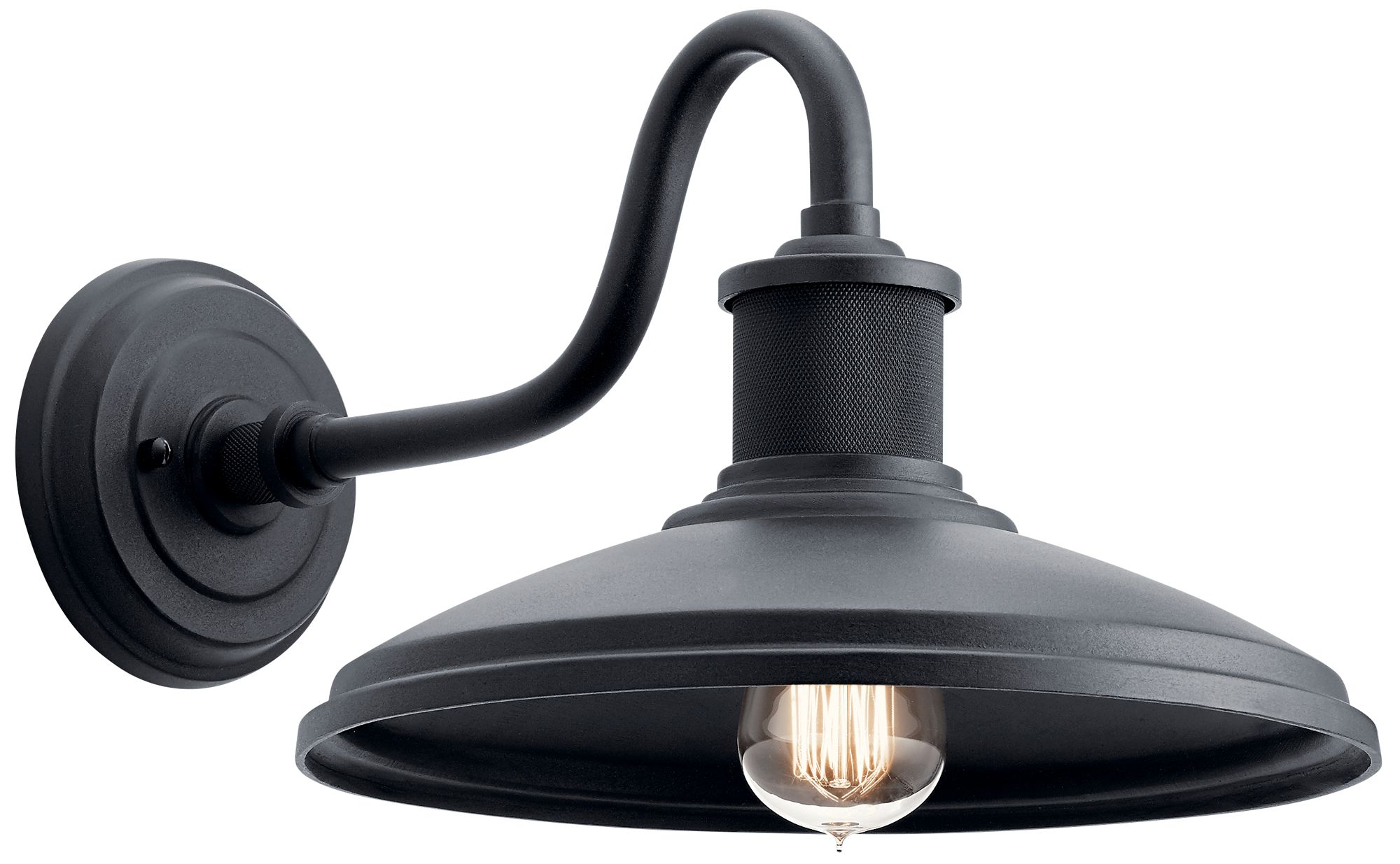 Allenbury Small 9" High Textured Black Outdoor Wall Light