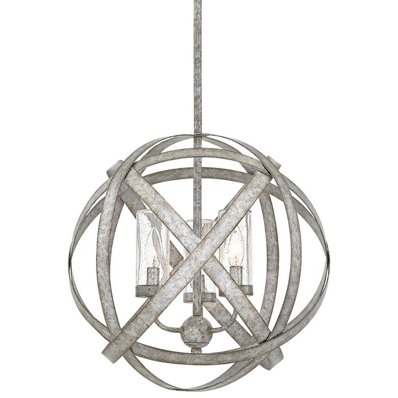 Image 2 Carson 18 1/2"W Weathered Zinc 3-Light Outdoor Chandelier