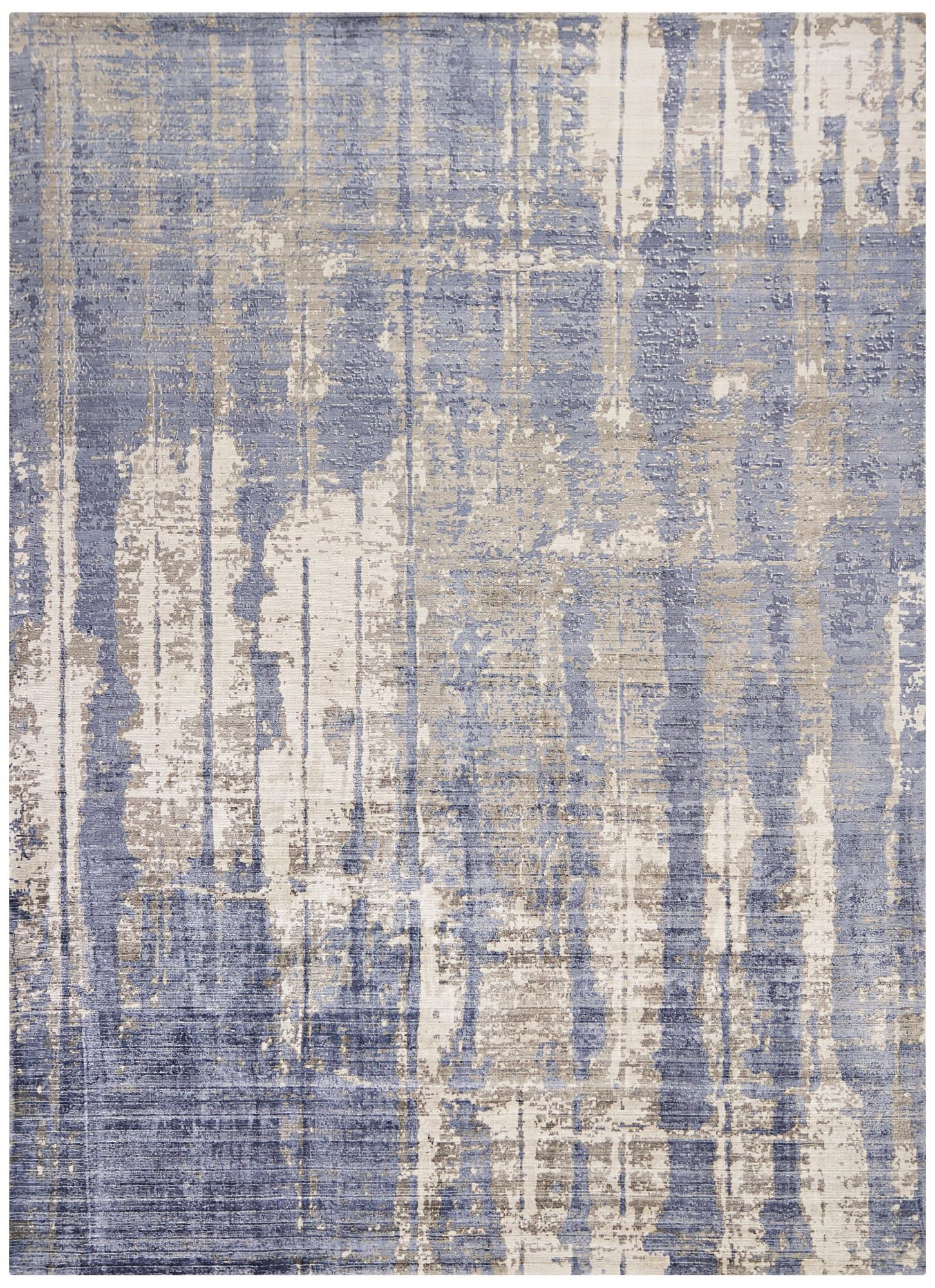 Indulge 0802 Gray and Blue Drizzle Area Rug 