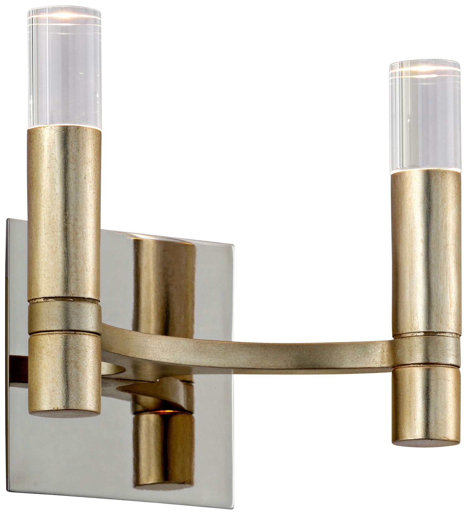 Corbett Nexus 7 3/4"H Silver Leaf 2-Light LED Wall Sconce