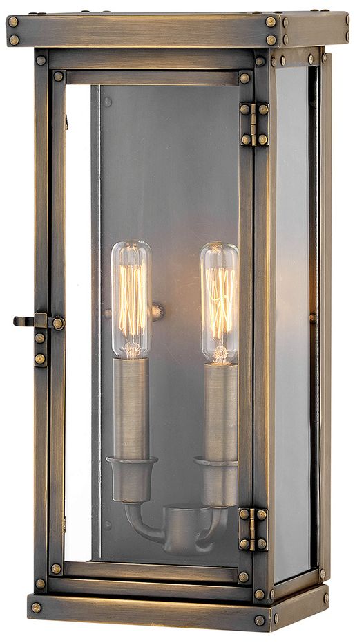 Hamilton 14 1/4" High Dark Antique Brass Outdoor Wall Light