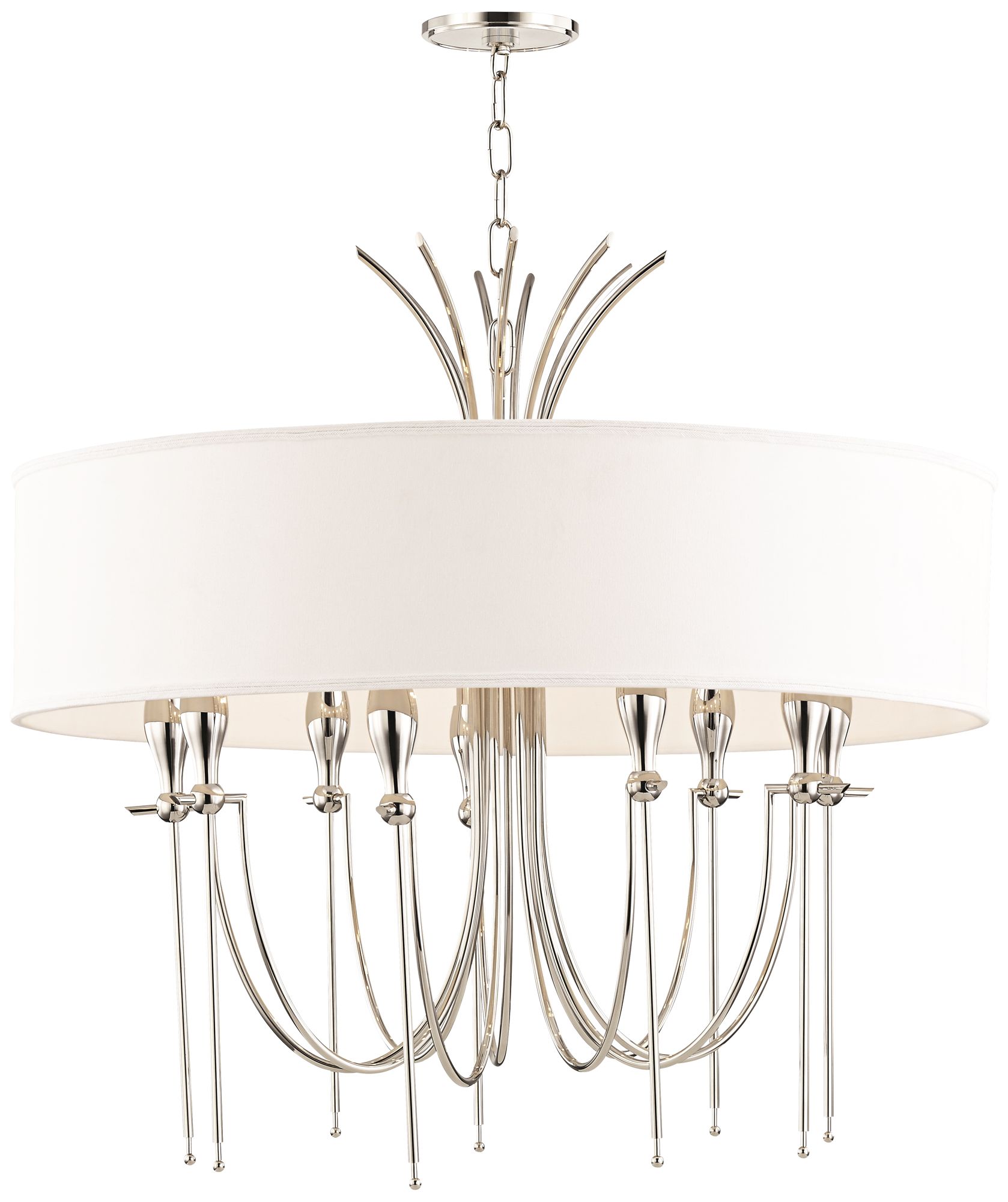 Damaris 30" Wide Polished Nickel 9-Light Chandelier