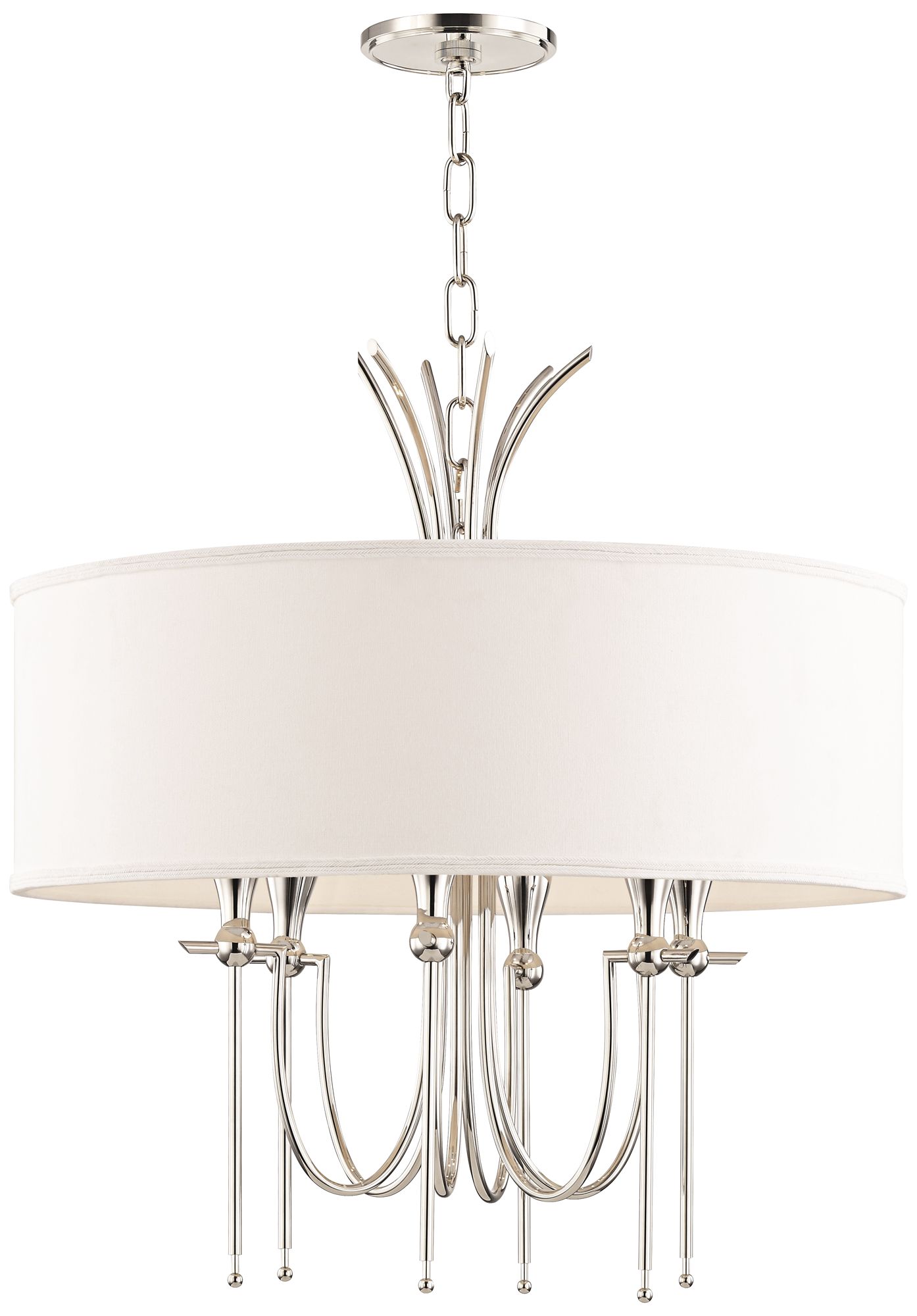 Damaris 22" Wide Polished Nickel 6-Light Chandelier