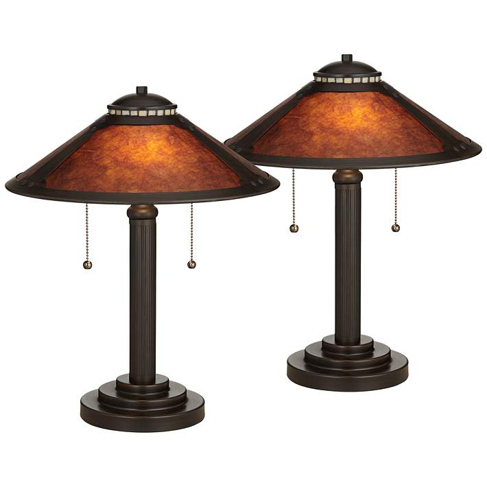 Mica Mission Style 18 1 2 High Desk, Amber Mica Table Lamp Mission