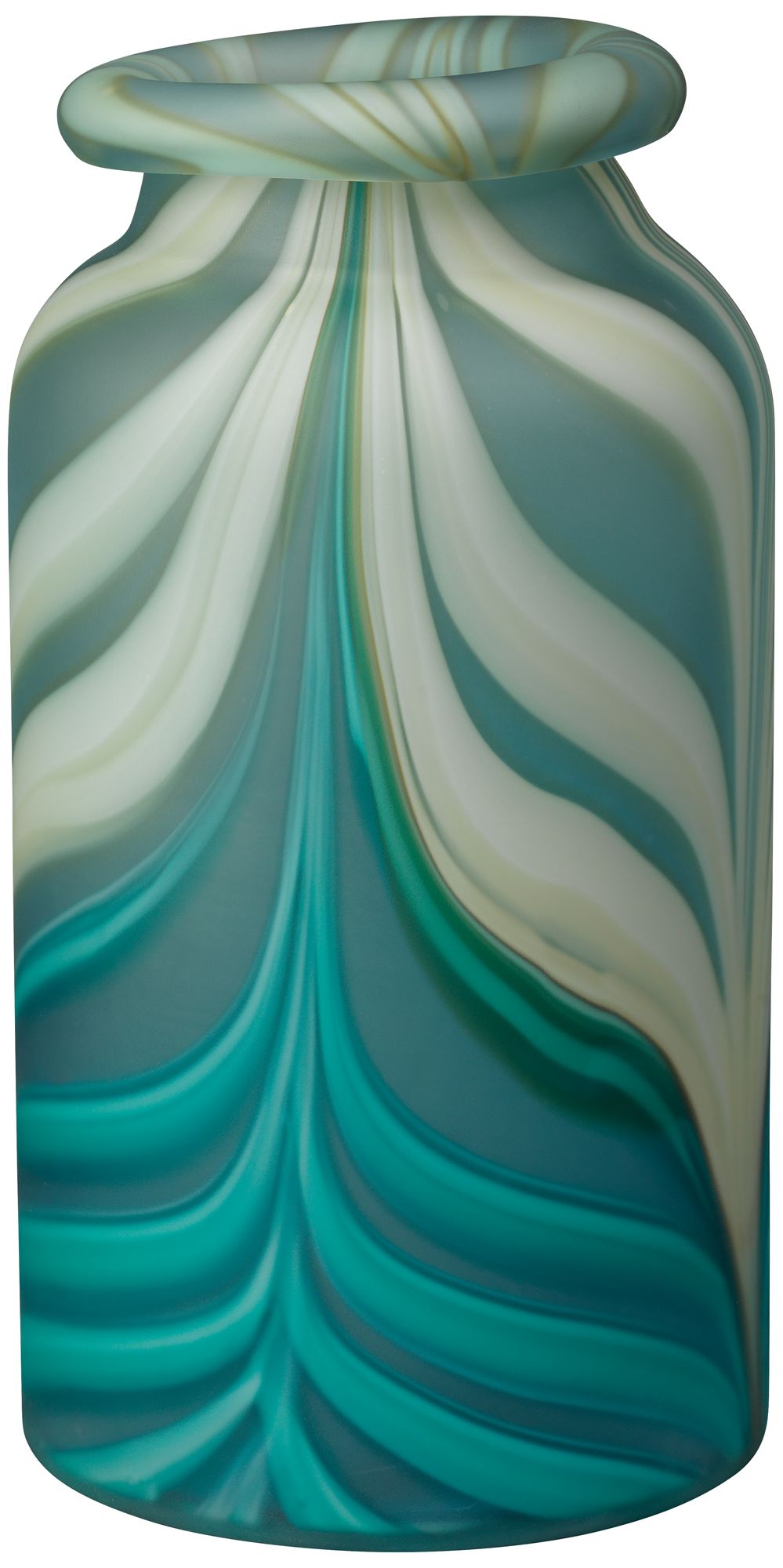 Jamie Young Esmerelda 16 1/2" High Aqua Swirl Vase
