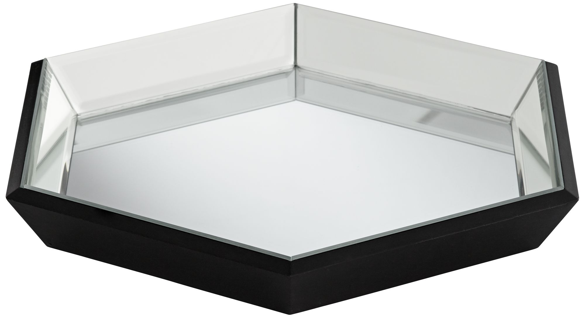 Hansen 13 3/4" Wide Modern Luxe Hexagon Mirrored Tray