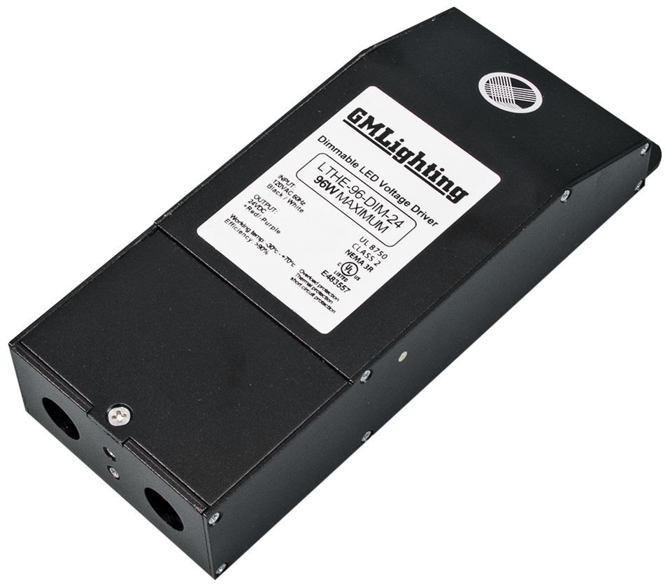 Roswell 2.67" Wide Black 24VDC 96W LED Dimmable Power Supply