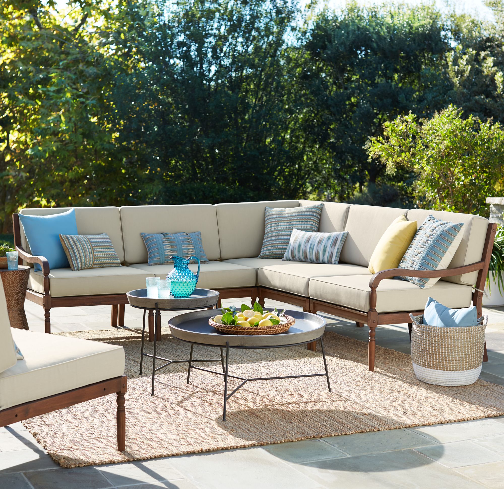 Napa Modular Acacia Wood 5-Piece Outdoor Seating Patio Set