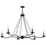 Sawyer 53 1/2&quot; Wide Forged Iron 6-Light Chandelier