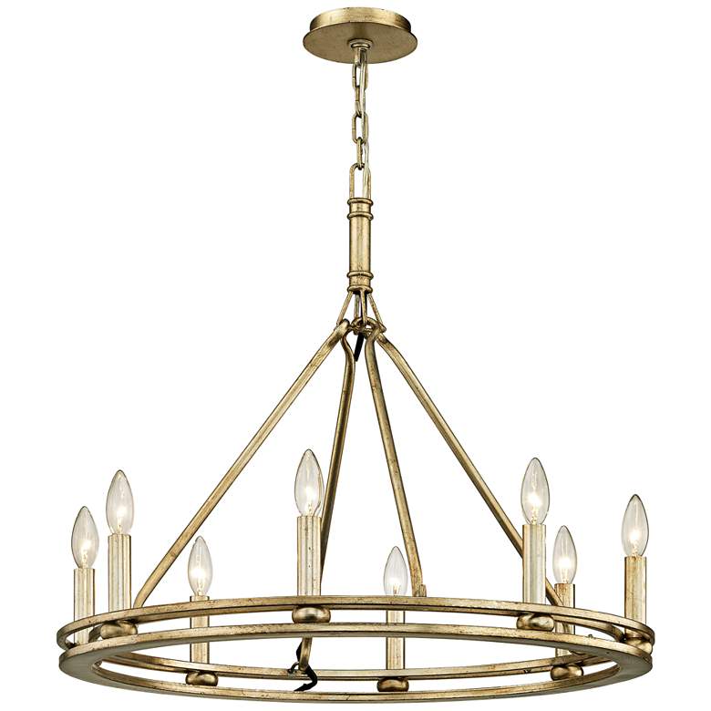 Shop Sutton 27 1/2" Wide Champagne Silver Leaf 8-Light Chandelier from Lamps Plus on Openhaus