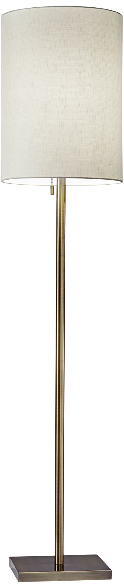 Adesso Liam 60 1/2" High Antique Brass Finish Modern Floor Lamp