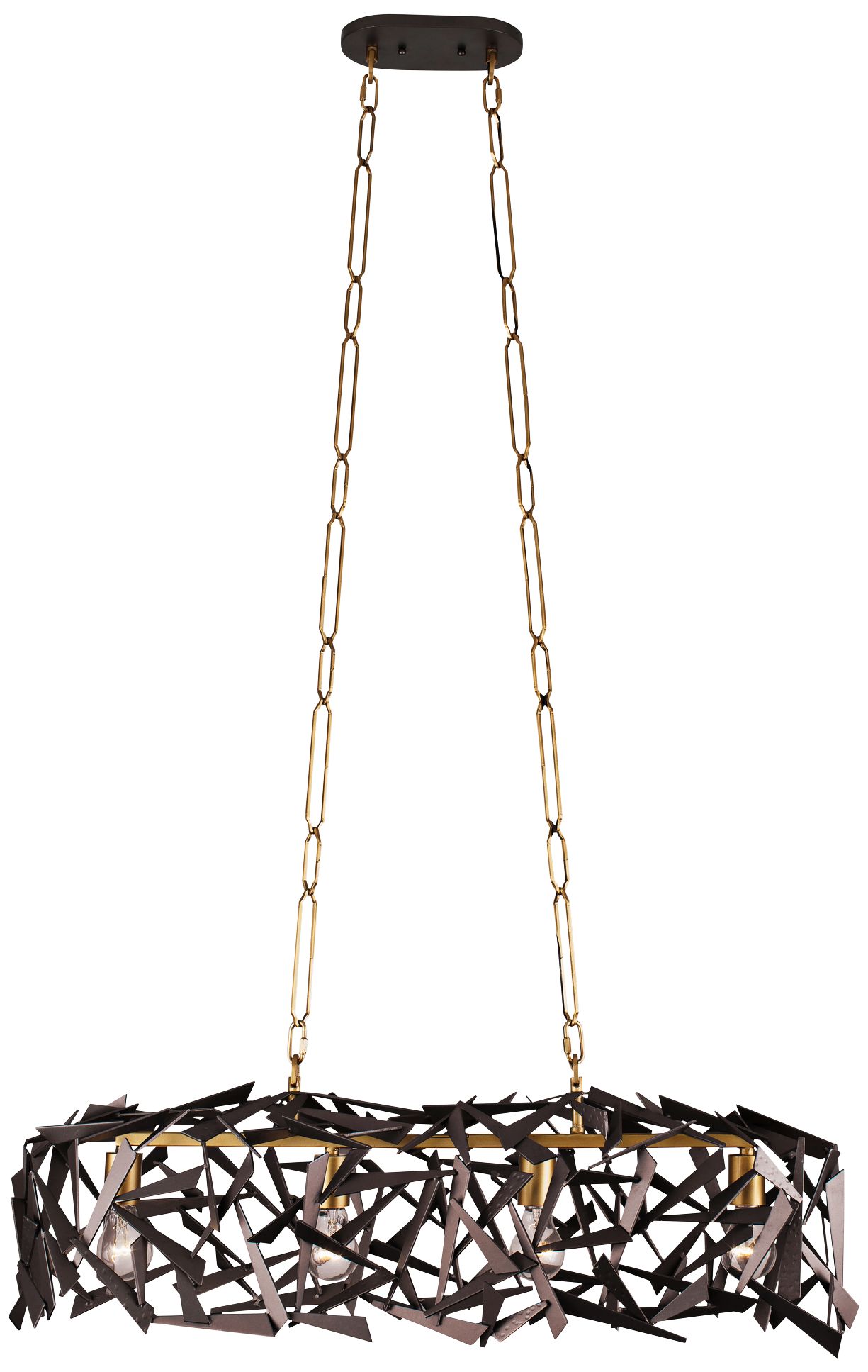 Bermuda 36"W Gold and Graphite Kitchen Island Light Pendant