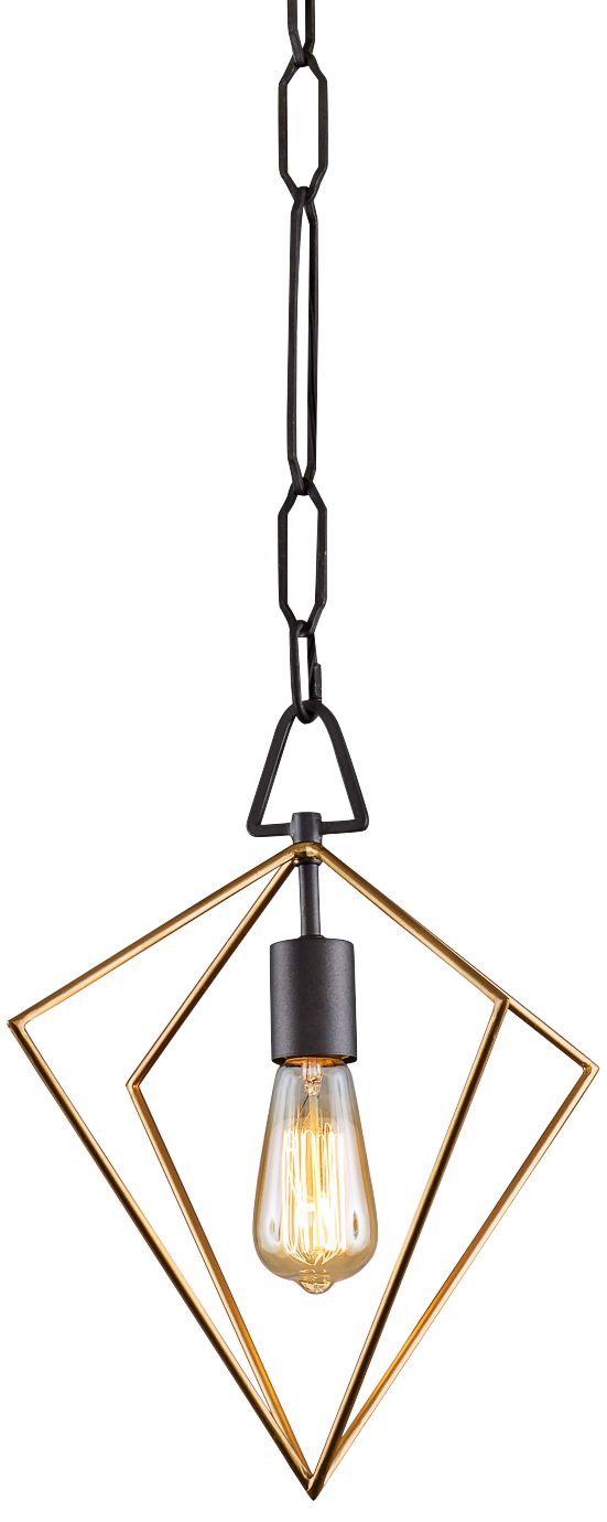 Metropolis 13"W Antique Gold and Rustic Bronze Pendant Light