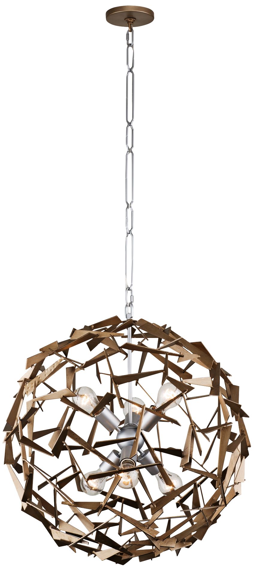 Bermuda 24" Wide Silver and Champagne Mist 6-Light Pendant