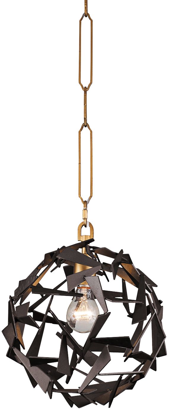 Bermuda 11 1/2"W Antique Gold and Rustic Bronze Mini Pendant