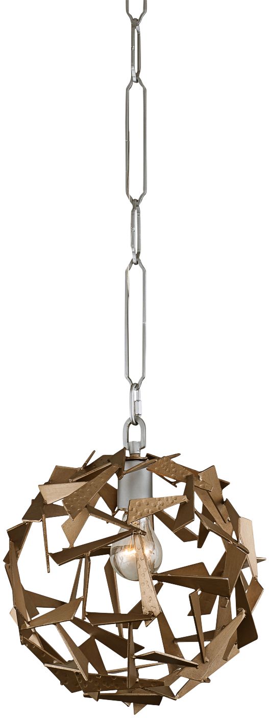 Bermuda 11 1/2" Wide Silver and Champagne Mist Mini Pendant