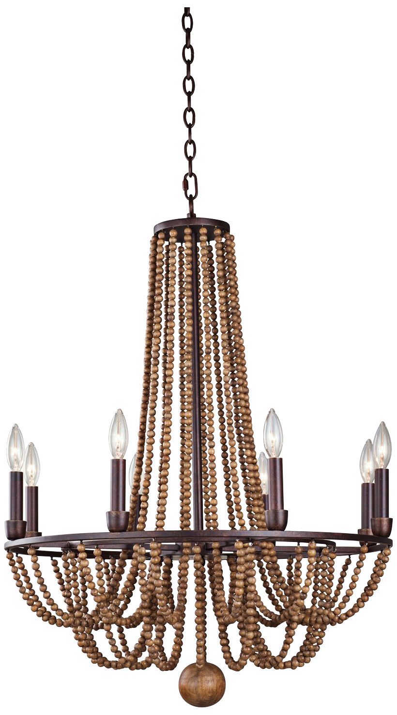 Beechwood 26" Wide Royal Mahogany 8-Light Chandelier