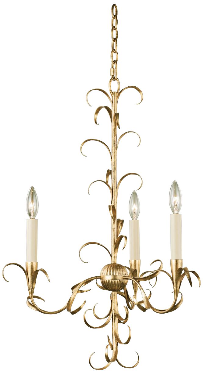 Ainsley 20" Wide Oxidized Gold Leaf 3-Light Chandelier