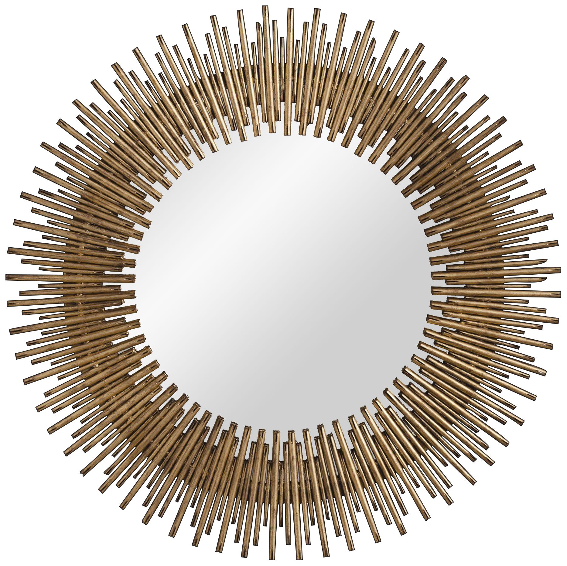 Prescott Antiqued Gold Leaf 30 1/2" Round Wall Mirror