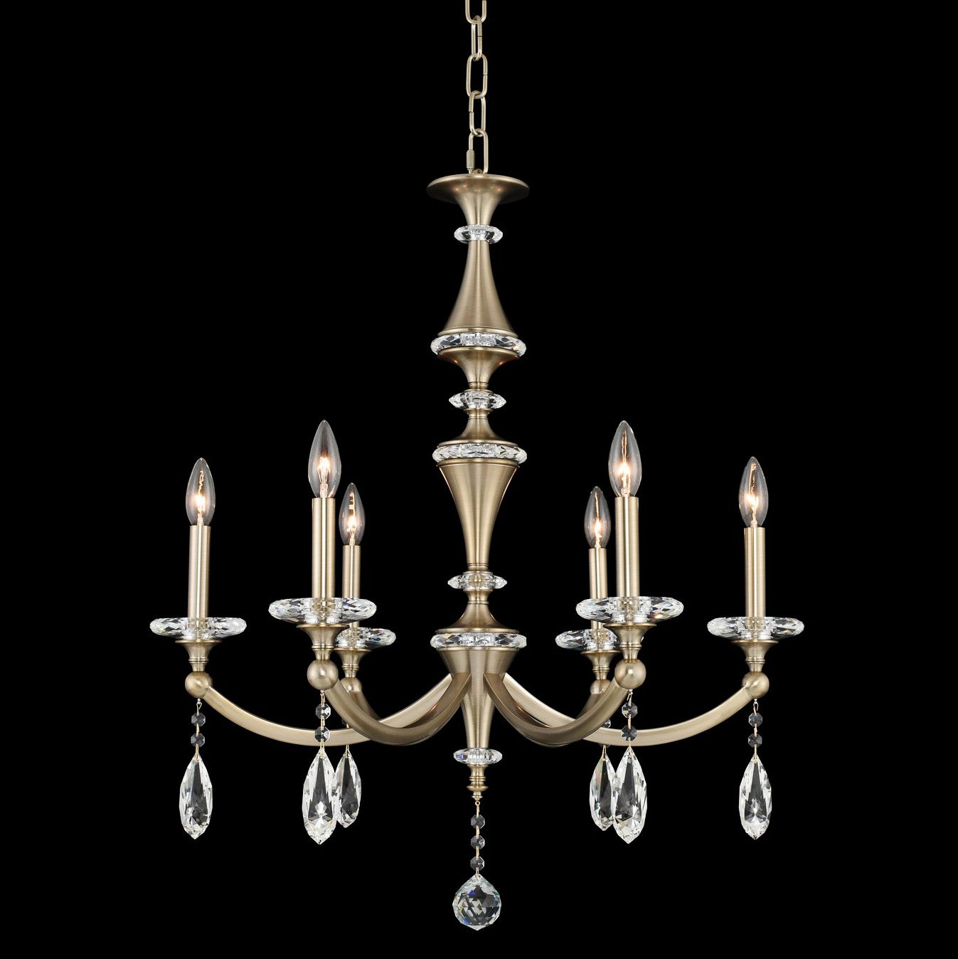 Allegri Floridia 27" Wide Champagne Gold 6-Light Chandelier