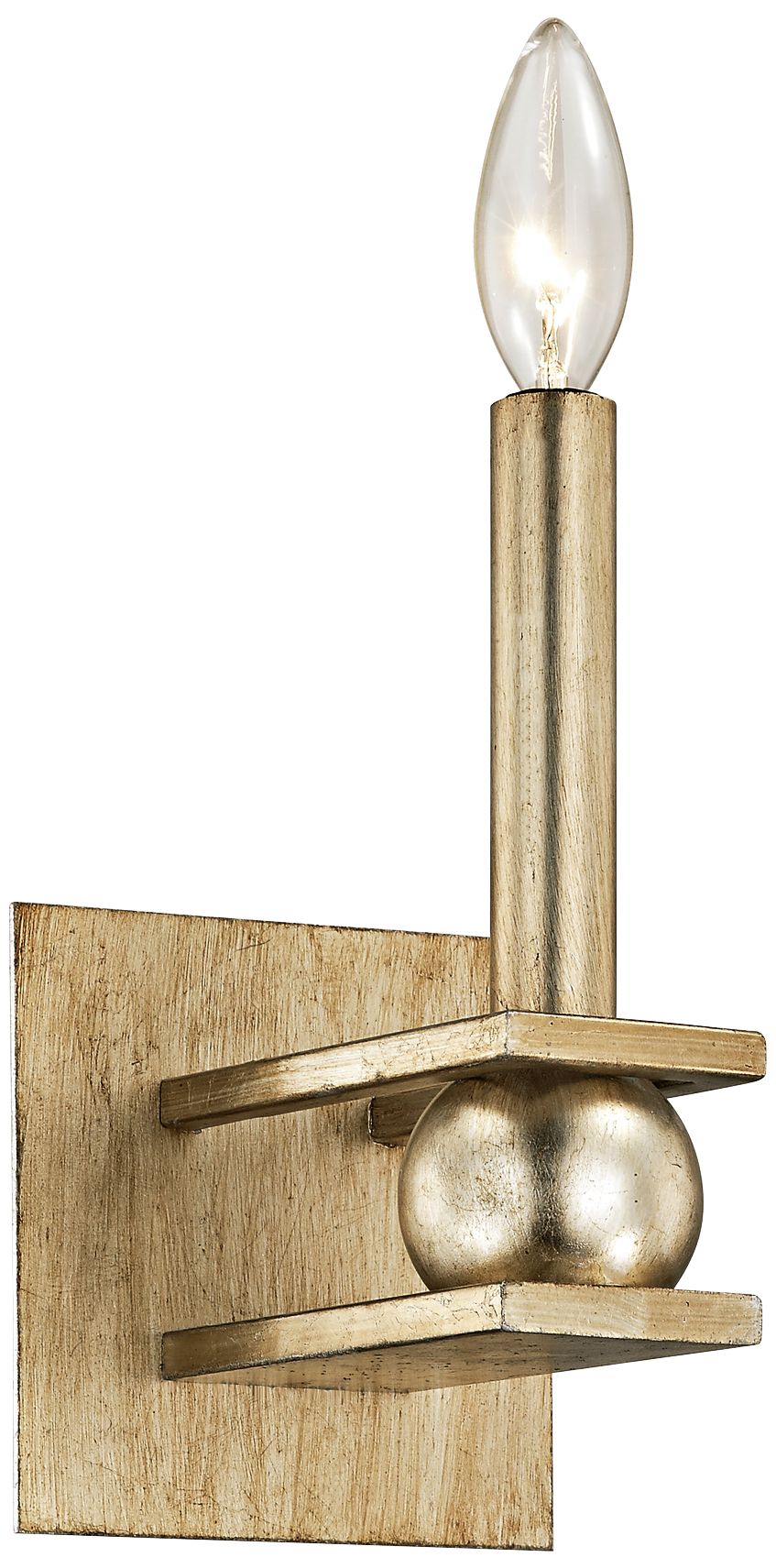 Sutton 11 1/2" High Champagne Silver Leaf Wall Sconce