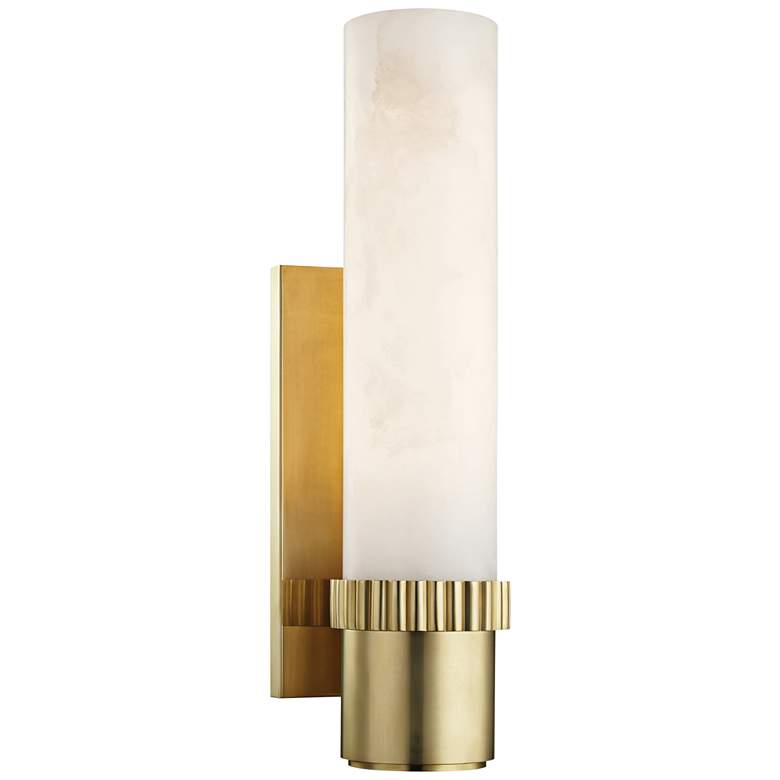 Image 1 Hudson Valley Argon 15" High Aged Brass LED Wall Sconce