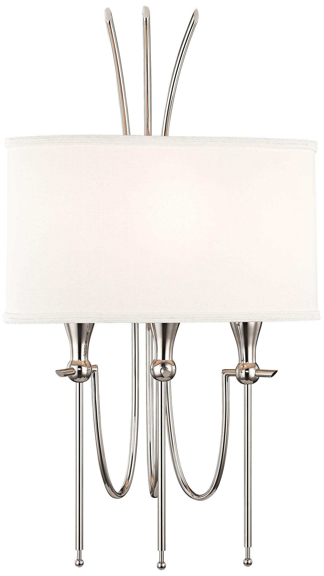Damaris 23 1/2" High Polished Nickel 3-Light Wall Sconce
