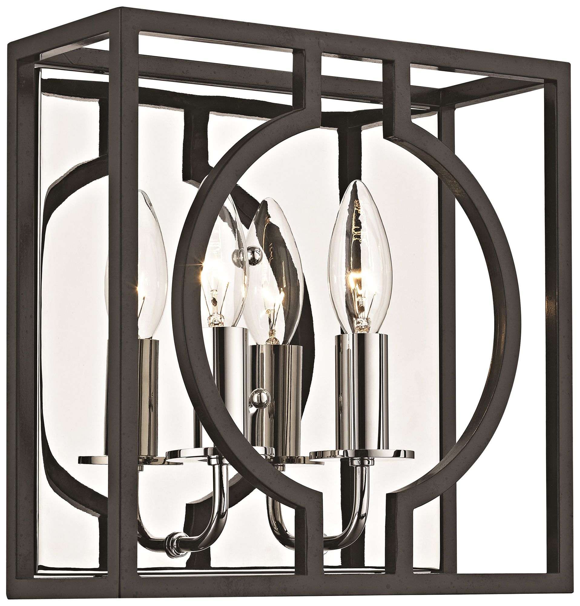 Octavio 10" High Aged Iron and Nickel 2-Light Wall Sconce