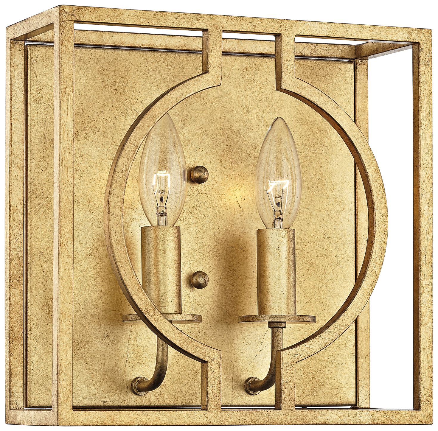 Hudson Valley Octavio 10" High Gold Leaf 2-Light Wall Sconce