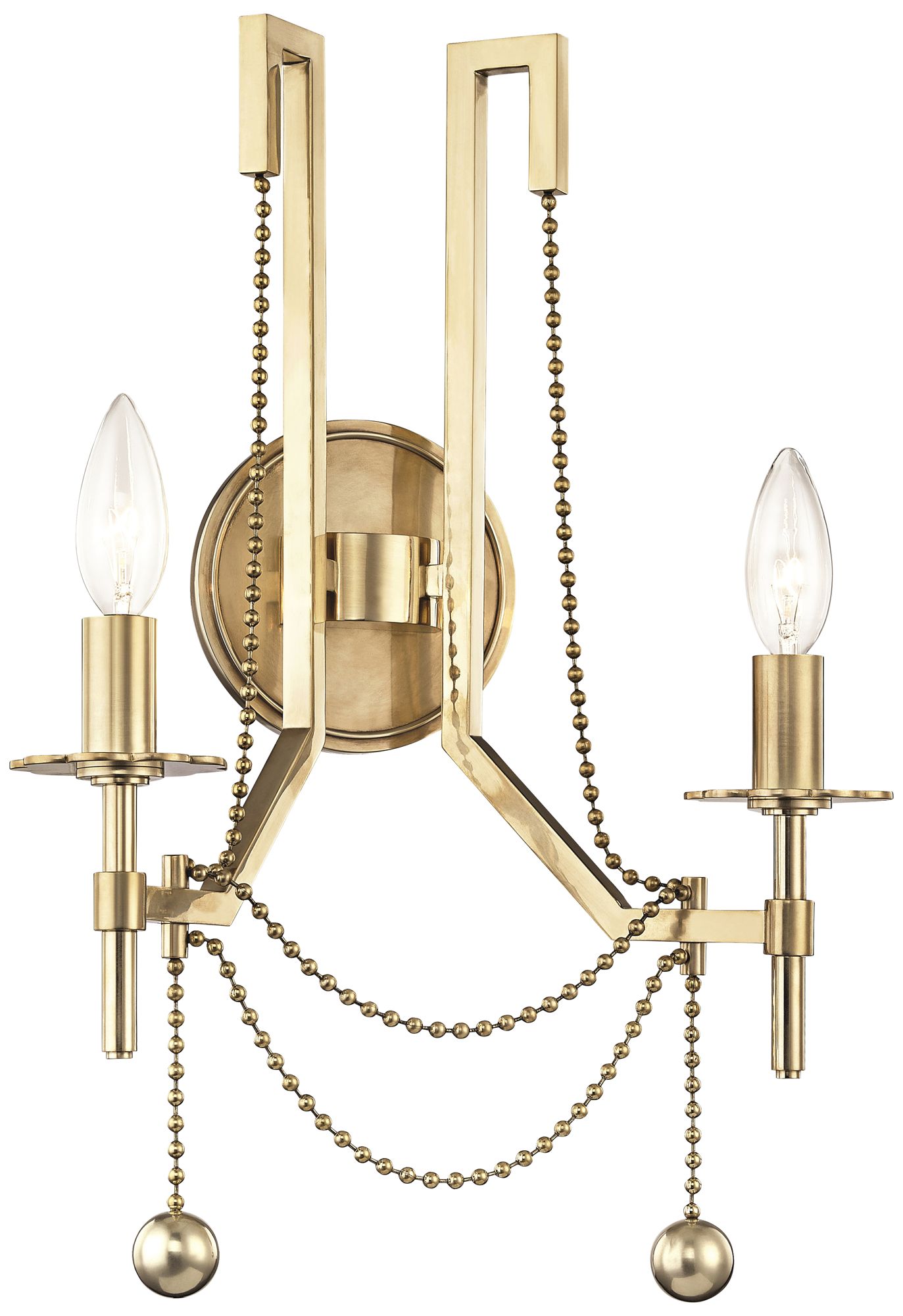 Hudson Valley Zariah 18 1/4"H Aged Brass 2-Light Wall Sconce