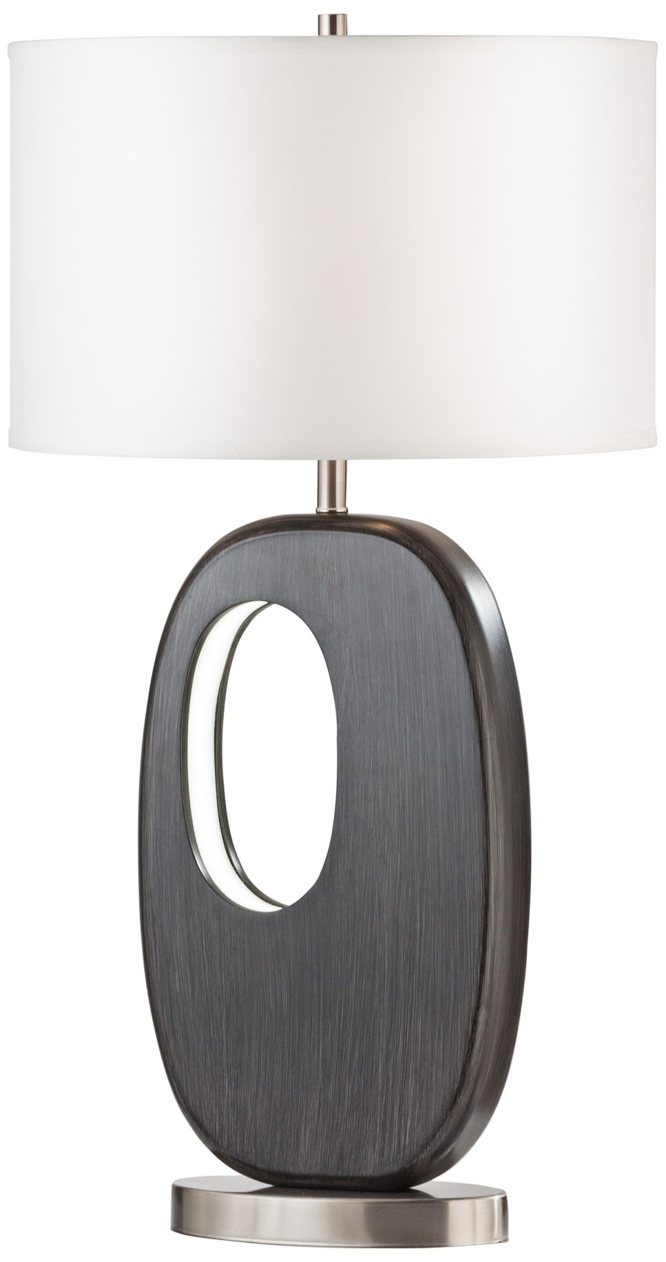 Offset Charcoal Gray Standing Night Light Table Lamp 