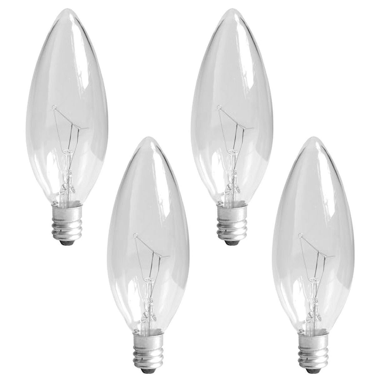 4-Pack Of Blunt-Tip 25 Watt Candelabra Base Bulbs - #45M44 | Lamps Plus