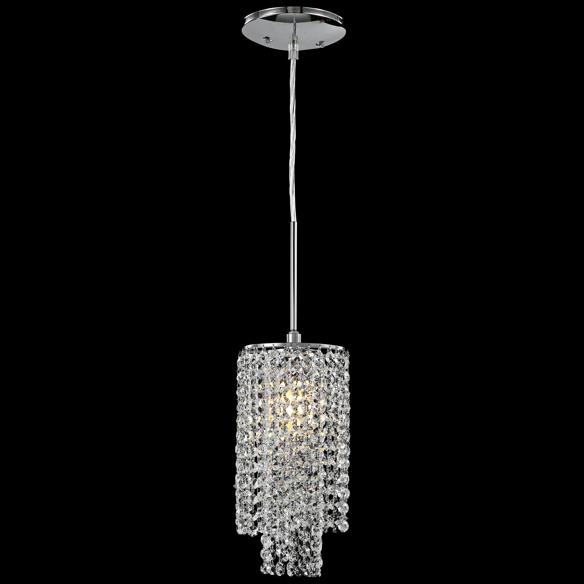James R. Moder 6" Wide Silver and Imperial Crystal Mini Pendant Light