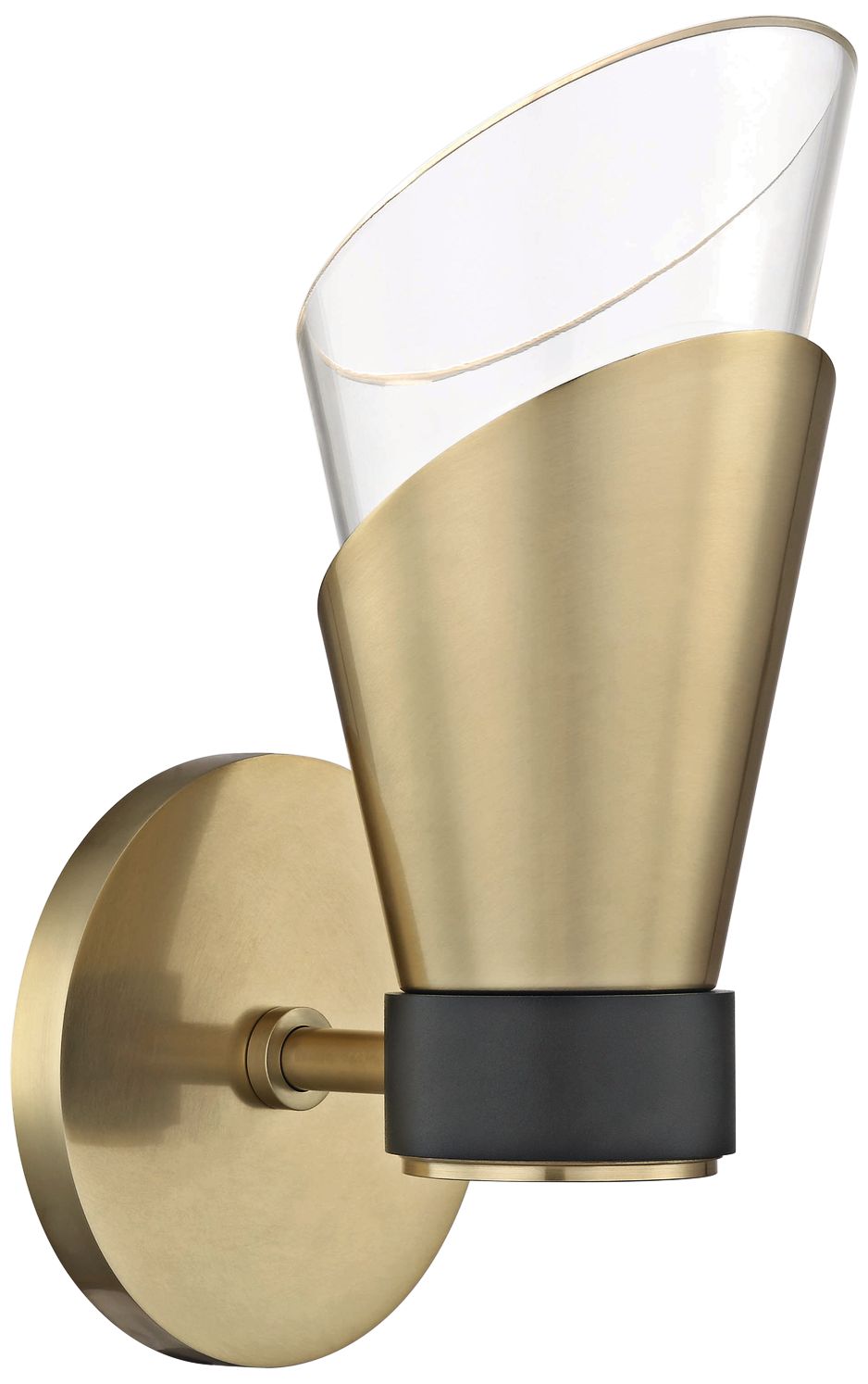 Mitzi Angie 9 3/4" High Aged Brass LED Wall Sconce