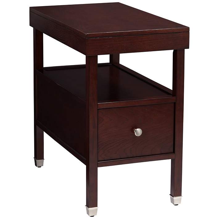 4 Wide Narrow Chairside Accent Table, 12 Inch Wide Side Table