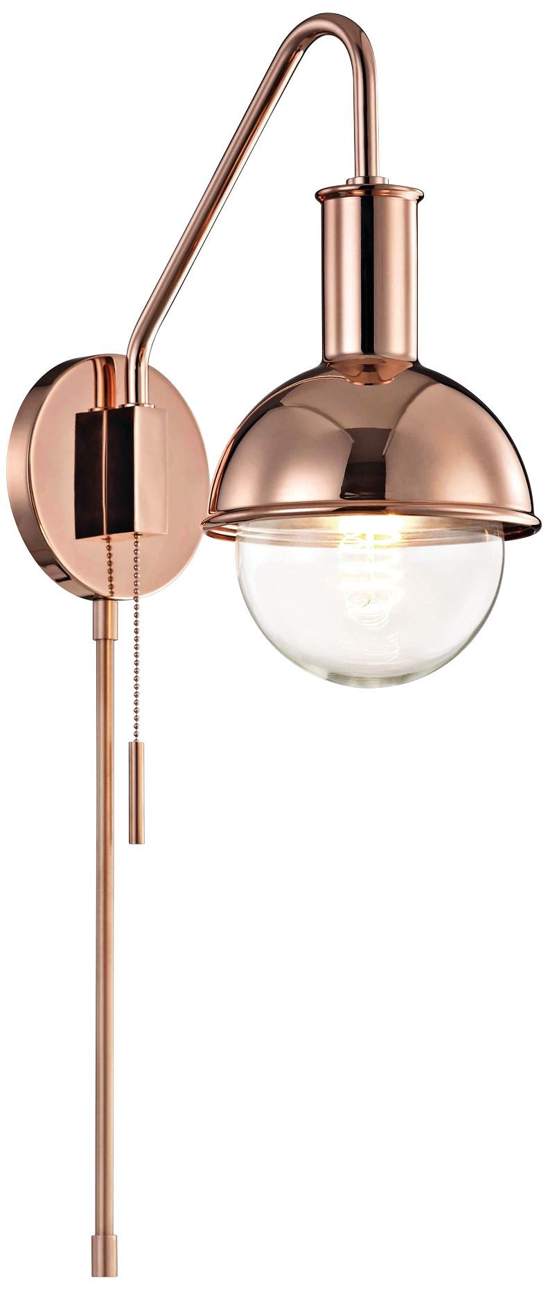 copper swing arm wall lamp